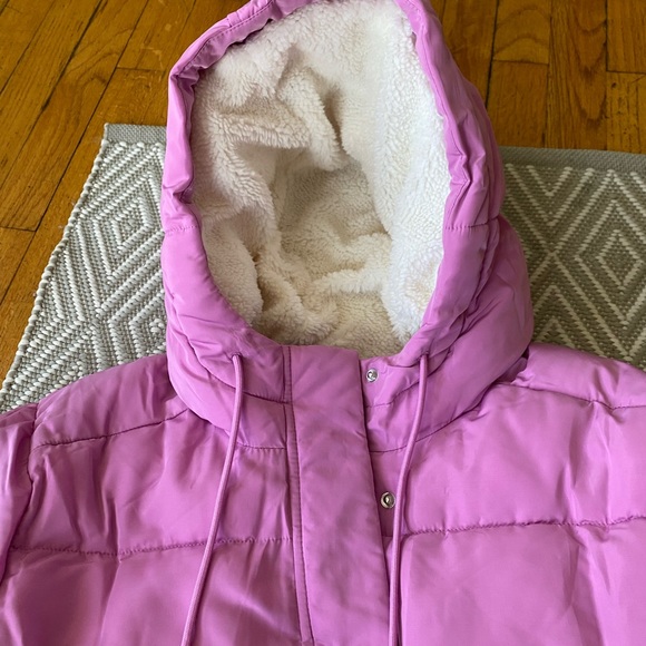New Womens heavy duty Sherpa lining hoodie coat, size XL - Picture 10 of 14